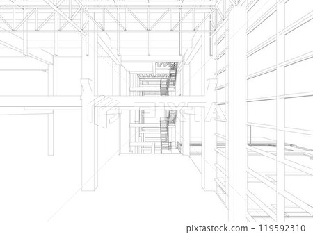 3D illustration of industrial project 119592310