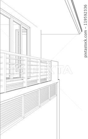 3D illustration of building project 119592336