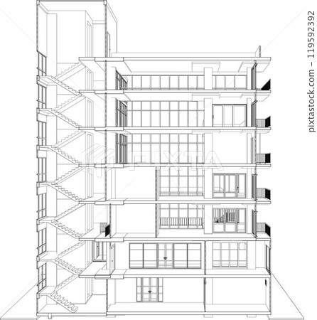 3D illustration of building project 3D illustration of building project 119592392