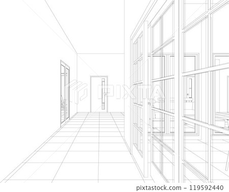 3D illustration of building project 119592440