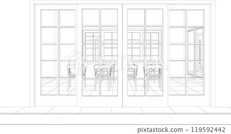 3D illustration of building project 119592442