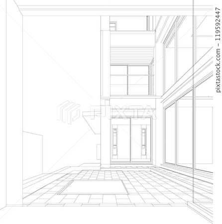 3D illustration of building project 119592447