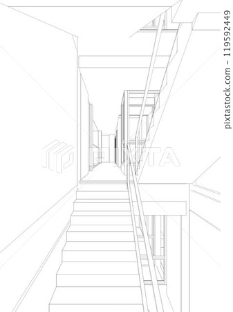 3D illustration of building project 119592449