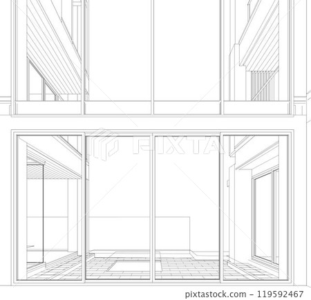 3D illustration of building project 119592467