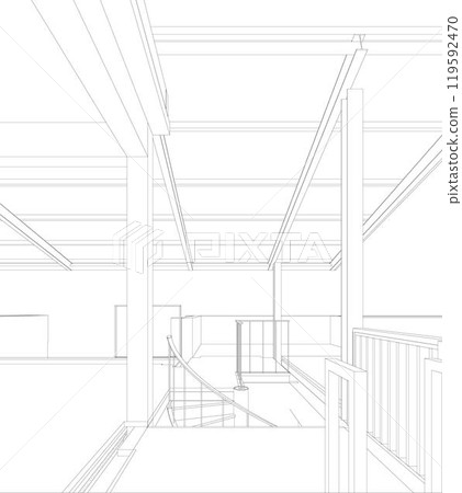 3D illustration of building project 3D illustration of building project 119592470