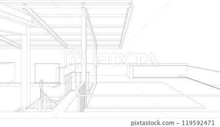 3D illustration of building project 3D illustration of building project 119592471