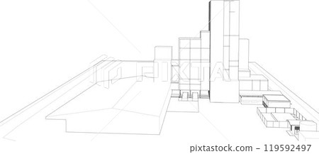 3D illustration of building project 119592497