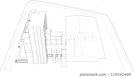3D illustration of building project 119592499
