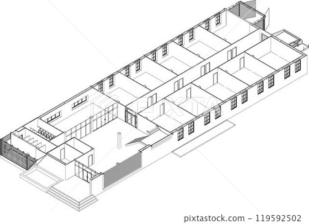 3D illustration of building project 119592502