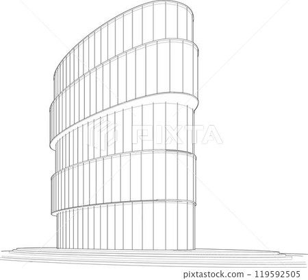 3D illustration of building project 119592505