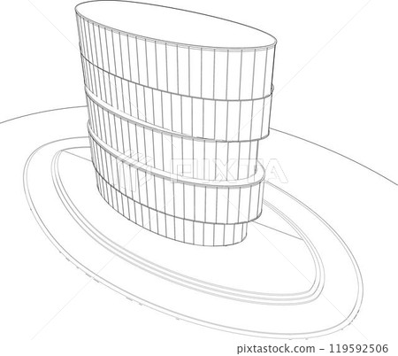 3D illustration of building project 119592506