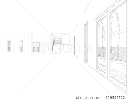 3D illustration of building project 119592522