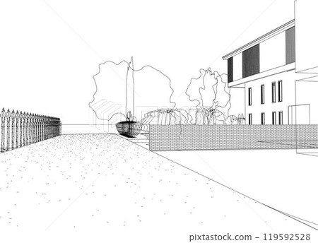 3D illustration of building project 3D illustration of building project 119592528