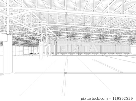 3D illustration of building project 3D illustration of building project 119592539