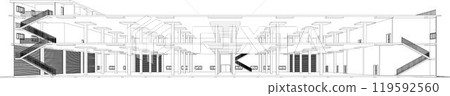 3D illustration of building project 3D illustration of building project 119592560