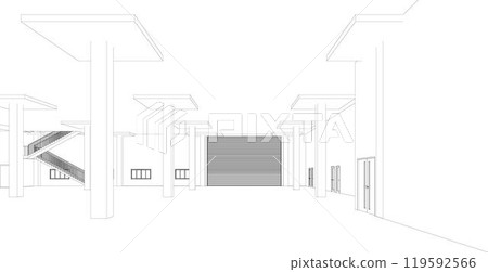 3D illustration of building project 119592566