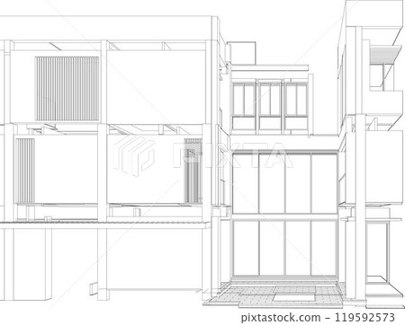 3D illustration of building project 3D illustration of building project 119592573