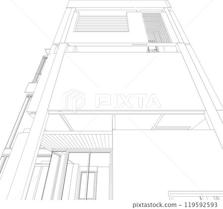 3D illustration of building project 3D illustration of building project 119592593