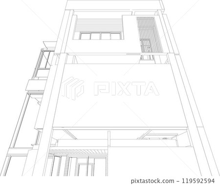 3D illustration of building project 3D illustration of building project 119592594