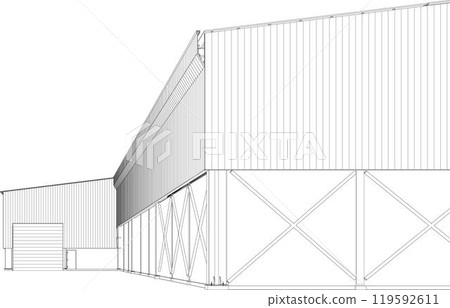 3D illustration of building project 3D illustration of building project 119592611
