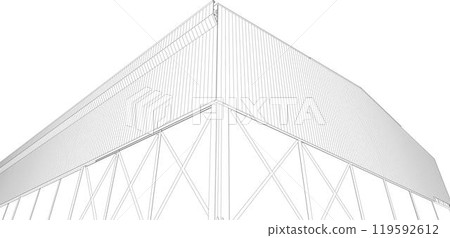 3D illustration of building project 119592612