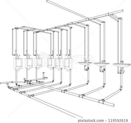 3D illustration of building project 119592619