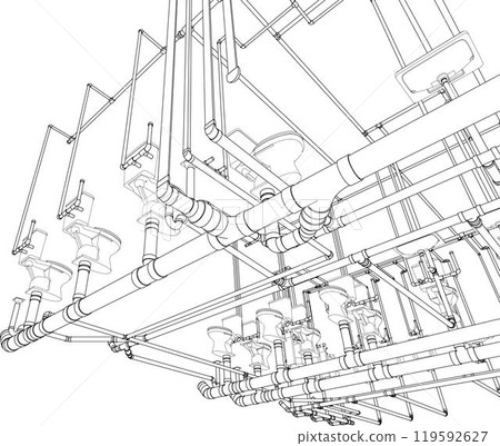 3D illustration of building project 3D illustration of building project 119592627