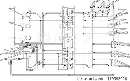 3D illustration of building project 119592628