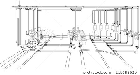 3D illustration of building project 3D illustration of building project 119592629