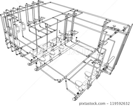 3D illustration of building project 3D illustration of building project 119592632