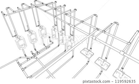 3D illustration of building project 3D illustration of building project 119592635
