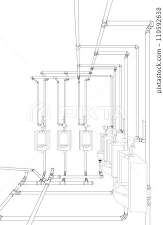 3D illustration of building project 119592638