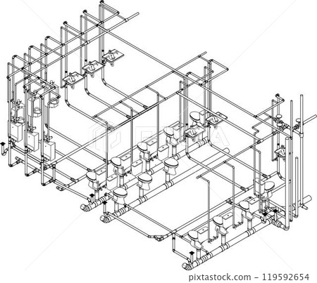 3D illustration of building project 119592654