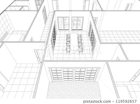 3D illustration of building project 3D illustration of building project 119592657