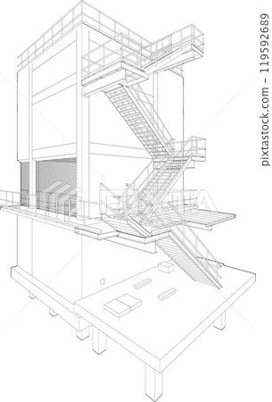 3D illustration of building project 119592689