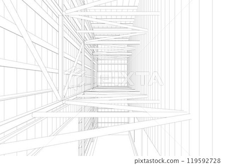 3D illustration of building project 3D illustration of building project 119592728