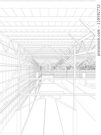 3D illustration of building project 3D illustration of building project 119592732
