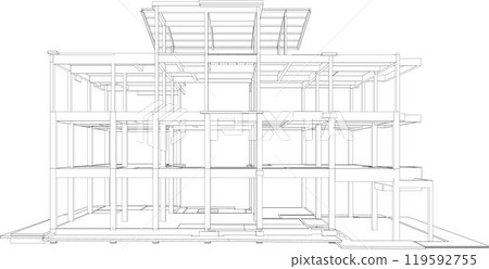 3D illustration of building project 3D illustration of building project 119592755