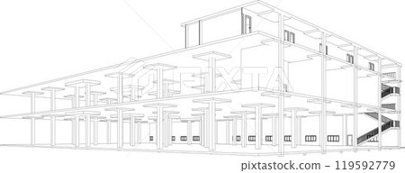 3D illustration of building project 119592779