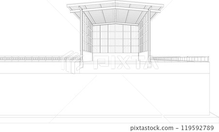 3D illustration of building project 119592789