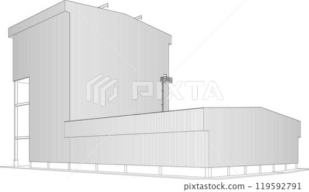 3D illustration of building project 119592791