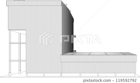 3D illustration of building project 119592792