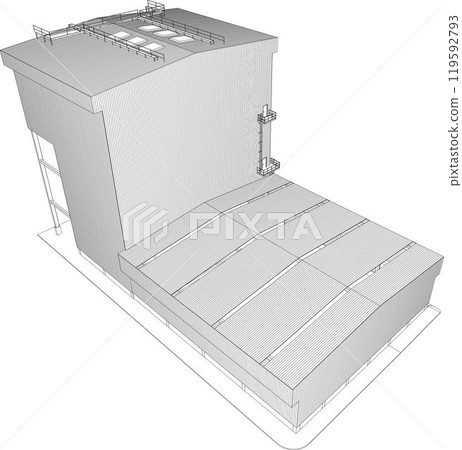 3D illustration of building project 119592793