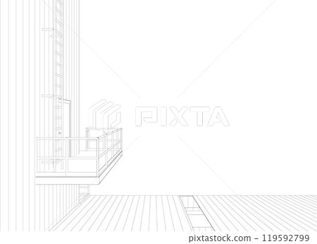 3D illustration of building project 119592799