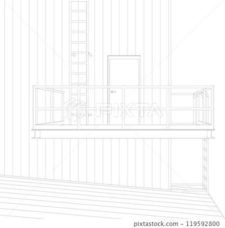 3D illustration of building project 119592800