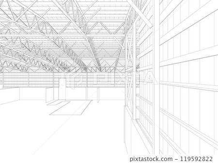 3D illustration of building project 3D illustration of building project 119592822
