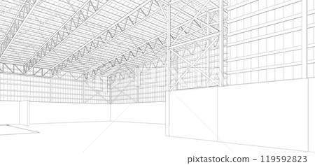 3D illustration of building project 3D illustration of building project 119592823