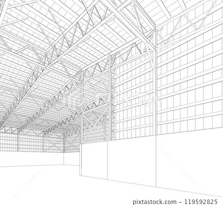 3D illustration of building project 3D illustration of building project 119592825