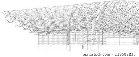 3D illustration of building project 3D illustration of building project 119592833