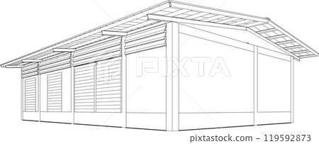 3D illustration of building project 119592873